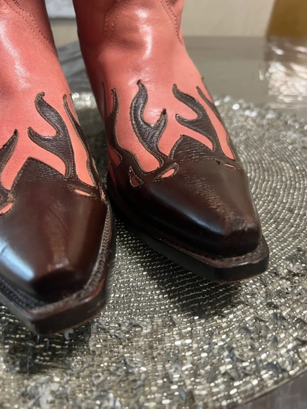 RARE CORRAL Ghost Rider Skull /Flames PINK Western Cowboy/girl boots - Picture 4 of 15